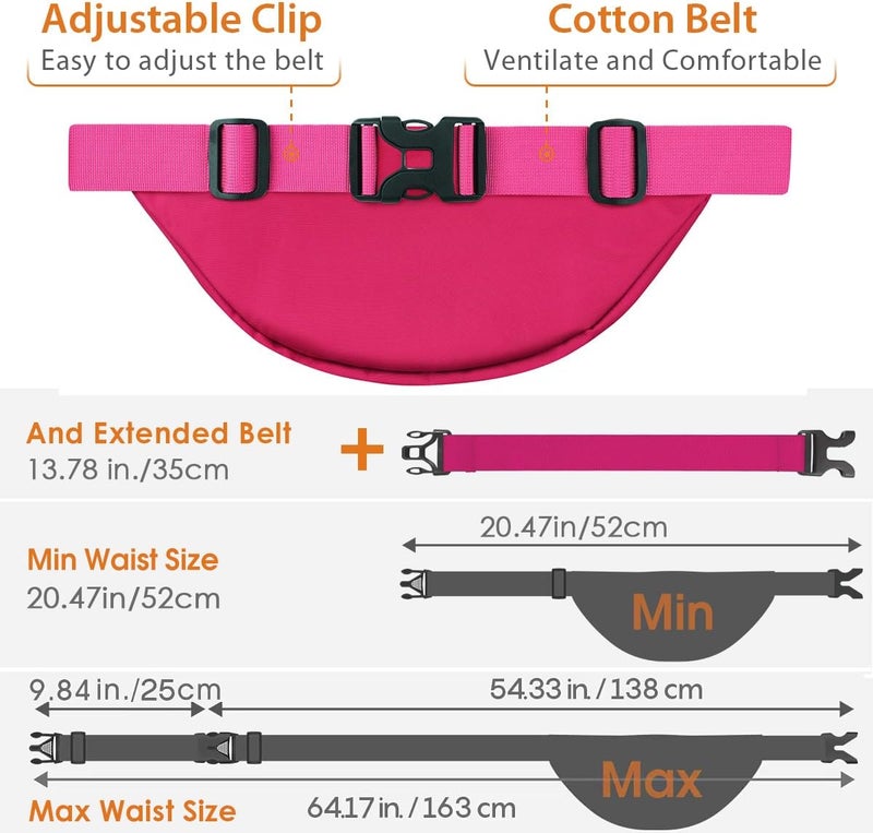 Syican Large Fanny Pack for Women Men - Waist bag with 3-Zipper Pockets, Gifts for Enjoy Sports Traveling Workout Casual Hands-Free crossbody bags Fits MAX 7.9'' iPad & 6.6'' Phone - Image 4